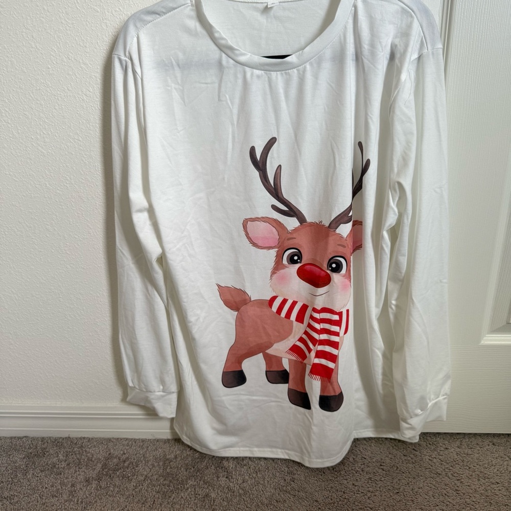 holiday reindeer pajama shirt